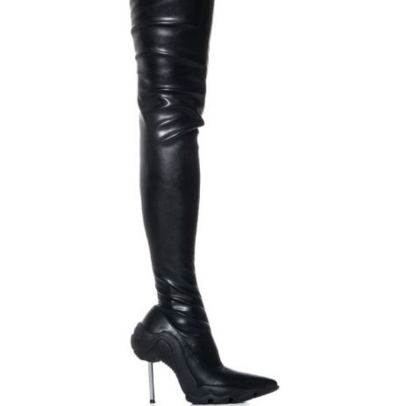 AZALEA WANG " KILLIN IT " THIGH HIGH STILETTO BOOT IN BLACK(BRAND NEW !!!!!!!! - Picture 5 of 7